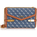 Handtasche Guess Denim logo Damen Blau Braun