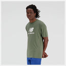 Herren Kurzarm-T-Shirt New Balance Essentials Stacked Logo grün