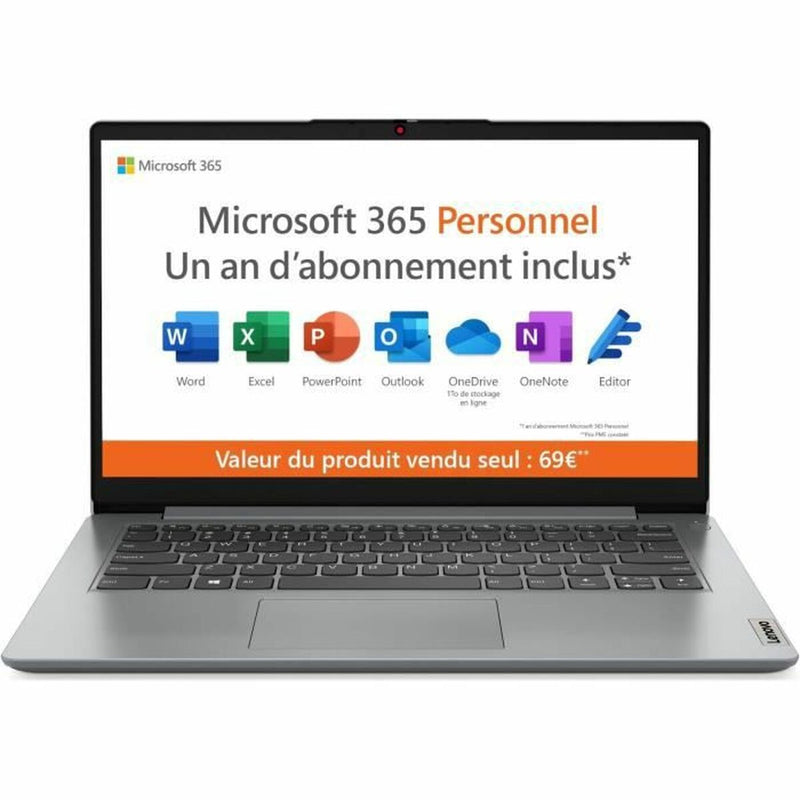 Notebook Lenovo IdeaPad 1 14IGL7 128 GB eMMC Grau 14" 4 GB RAM Intel UHD Graphics 600 Azerty Französisch AZERTY