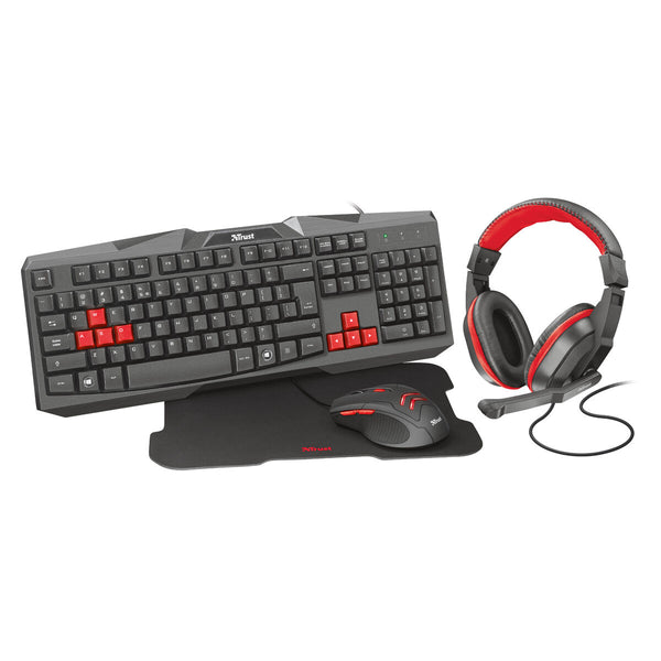 Pack gaming Trust 22312 Qwerty Spanisch Schwarz