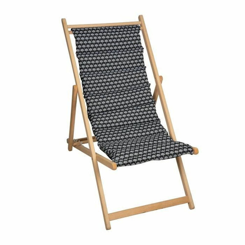 Solseng Jardin Prive Helsinki Canvas-Stoff Buchenholz Schwarz/Weiß (106 x 55 x 95 cm)