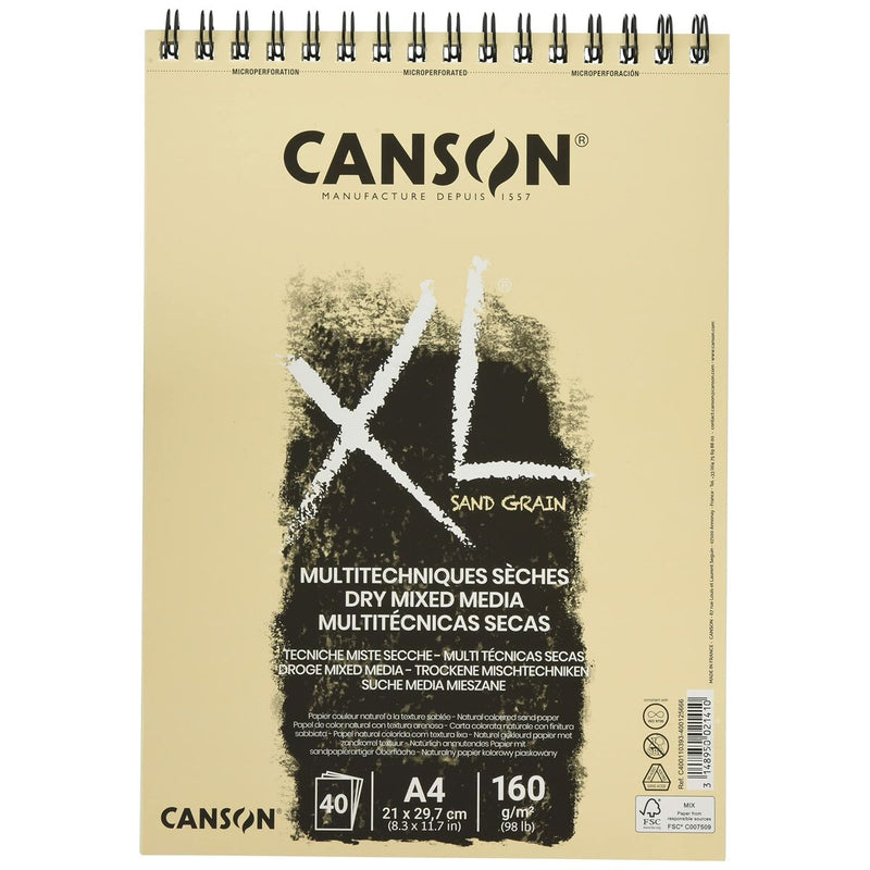 Zeichenblock Canson XL Sand natürlich A4 40 Bettlaken 160 g/m2 5 Stück