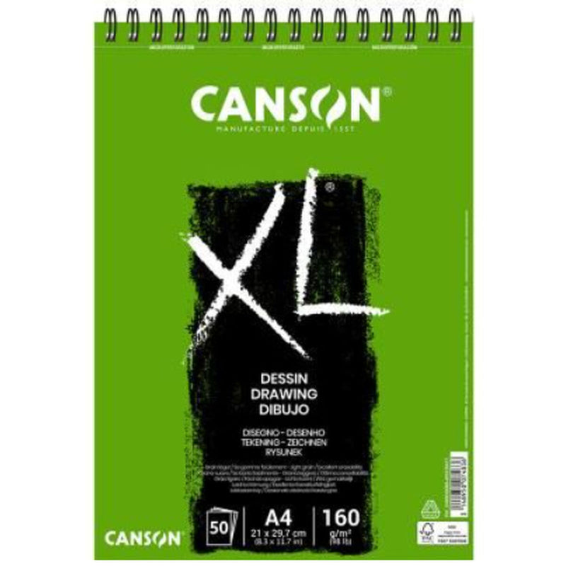 Zeichenblock Canson XL Drawing Weiß A4 50 Bettlaken 160 g/m2 5 Stück