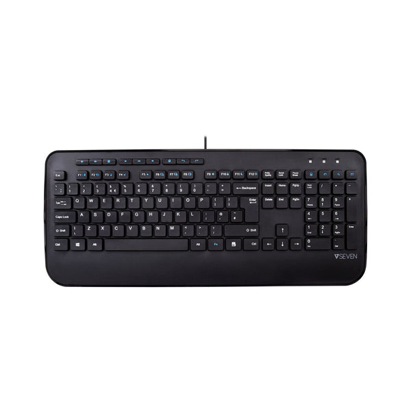 Tastatur V7 KU300UK Qwerty UK Schwarz Englisch