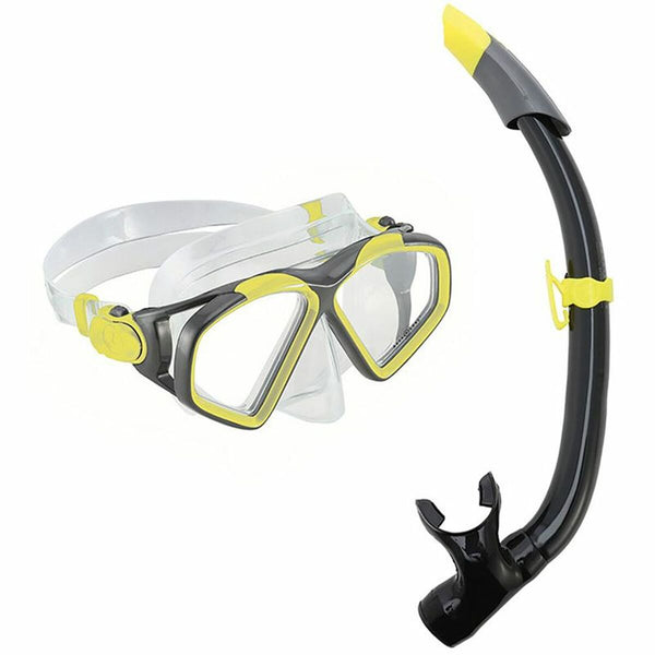 Taucherbrille mit Schnorchel Aqua Sphere Hawkeye Grau Schwarz