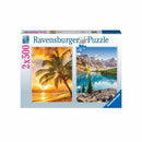 Puzzle Ravensburger Mountains & Beach 2 x 500 Stücke