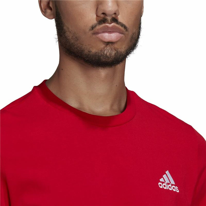 Herren Kurzarm-T-Shirt Adidas Essential Logo Rot