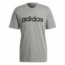 Herren Kurzarm-T-Shirt Adidas Embroidered Linear Logo Grau