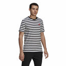 T-Shirt  Essentials Stripey  Adidas Embroidered Logo Schwarz