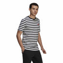 T-Shirt  Essentials Stripey  Adidas Embroidered Logo Schwarz