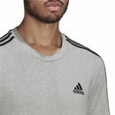 Herren Kurzarm-T-Shirt Adidas Essentials 3 Stripes Grau