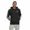 Herren Sweater mit Kapuze Adidas Essentials 3 Stripes Schwarz