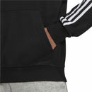 Herren Sweater mit Kapuze Adidas Essentials 3 Stripes Schwarz