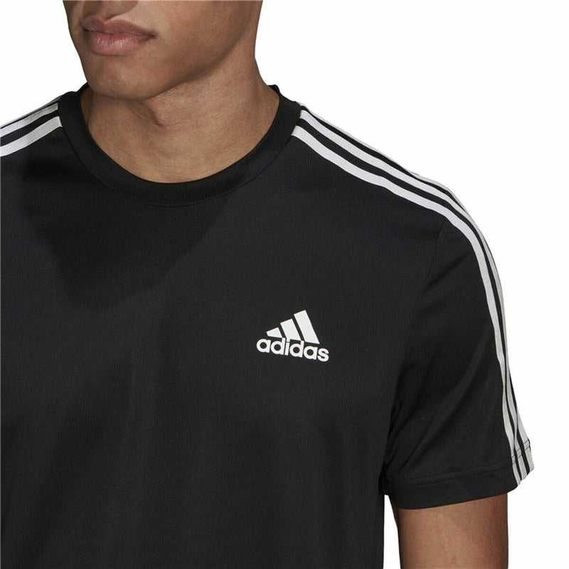 Herren Kurzarm-T-Shirt Adidas Aeroready D2M Sport Schwarz