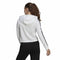 Damen Sweater mit Kapuze Adidas Essentials Cropped 3 Stripes Weiß