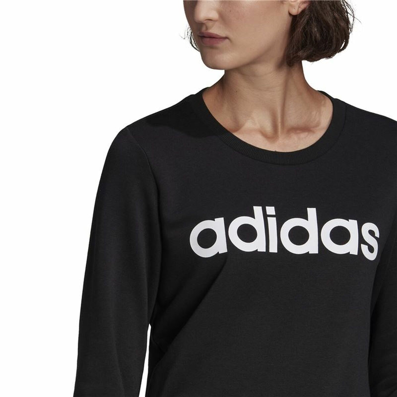 Damen Sweater ohne Kapuze Adidas Essentials Logo Schwarz