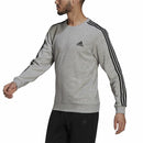 Herren Sweater ohne Kapuze Adidas Essentials French Terry 3 Stripes Grau