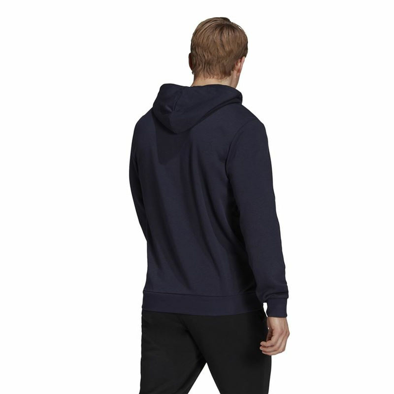 Herren Sweater mit Kapuze Adidas Essentials French Terry Marineblau