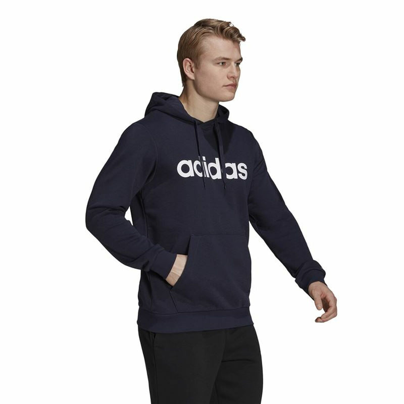 Herren Sweater mit Kapuze Adidas Essentials French Terry Marineblau