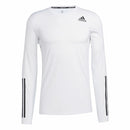 T-Shirt Adidas Techfit Fitted 3 Bandas Weiß