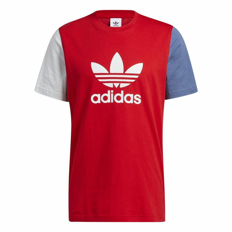 Herren Kurzarm-T-Shirt Adidas Blocked Trefoil Rot