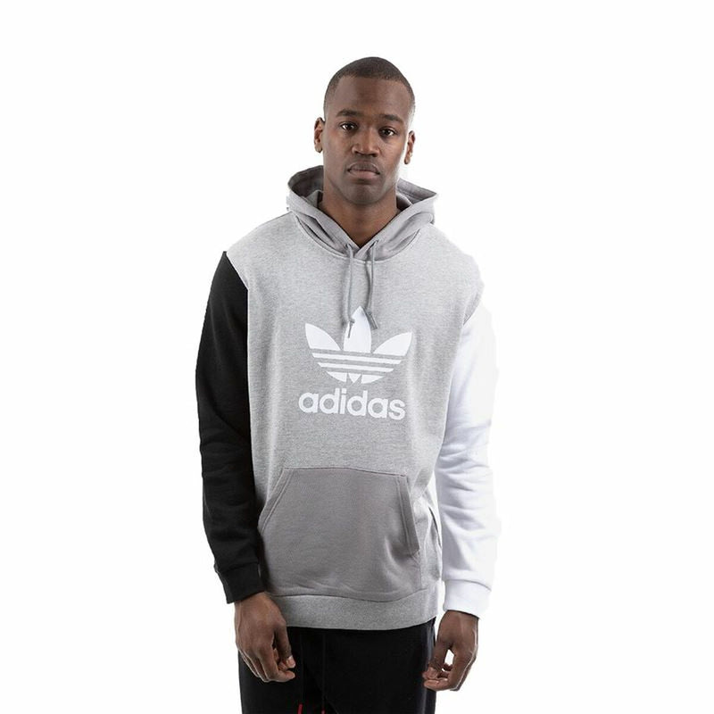 Herren Sweater mit Kapuze Adidas Colorblock Grau