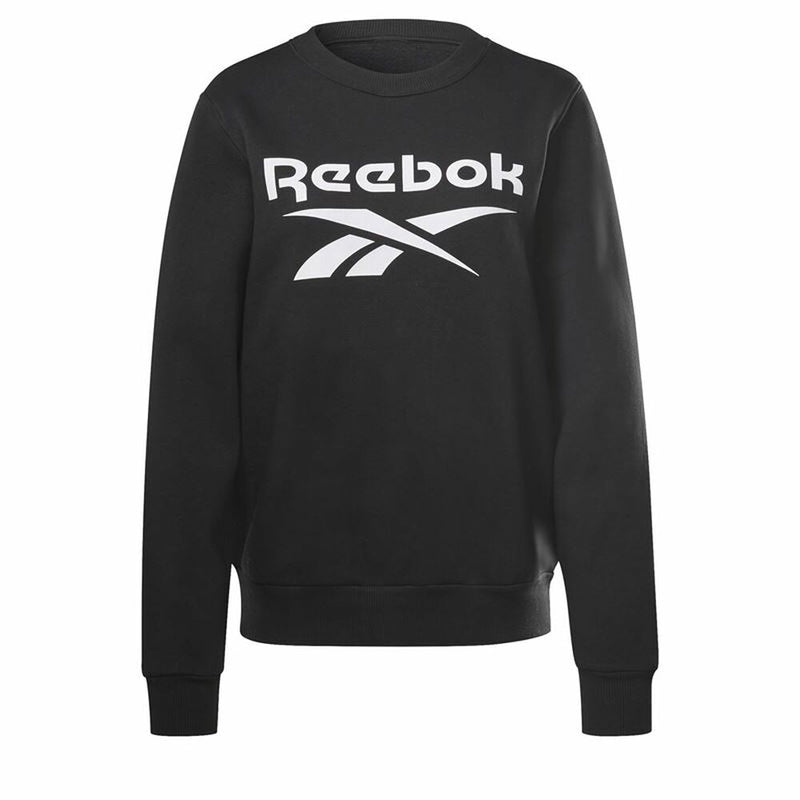 Damen Sweater ohne Kapuze Reebok identity Logo Fleece Schwarz