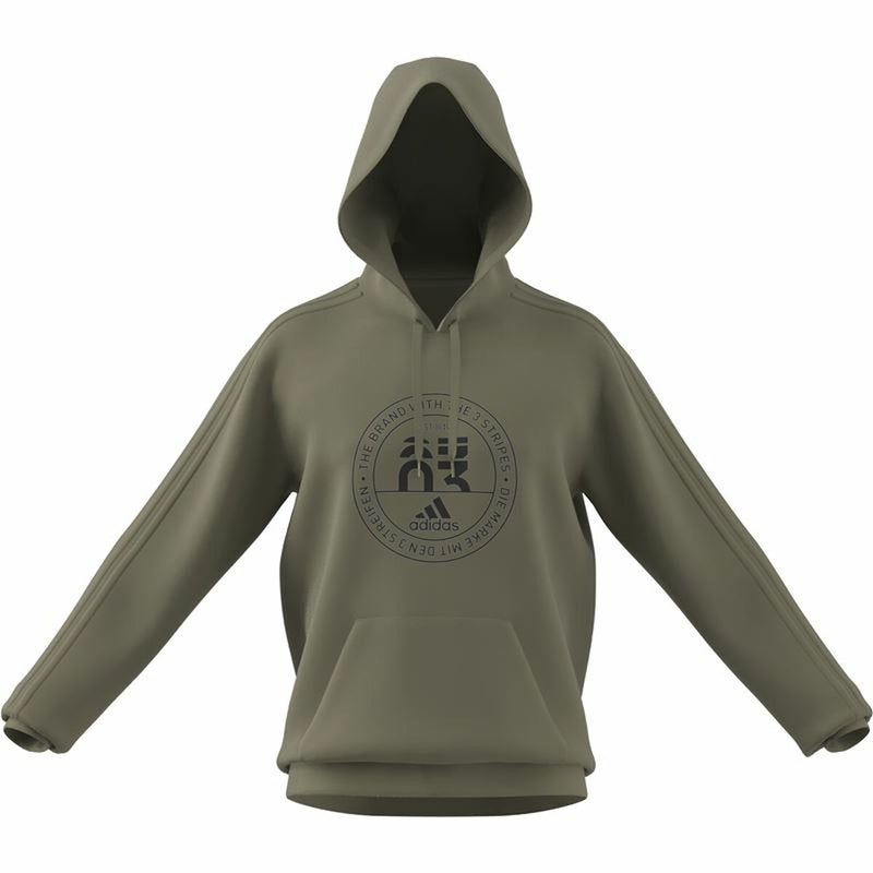 Herren Sweater mit Kapuze Adidas Emblem Graphic grün