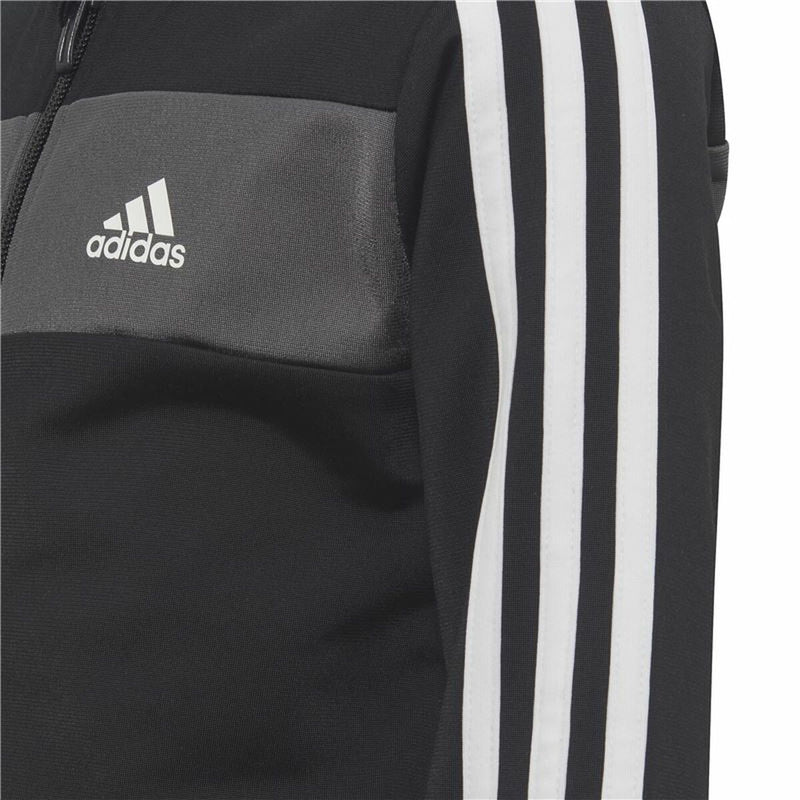 Kinder-Trainingsanzug Adidas Essentials Shiny 3 Stripes Schwarz