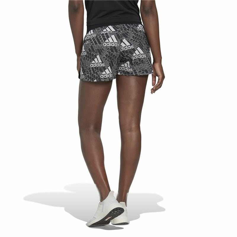 Damen-Sportshorts Adidas Logo Graphic Pacer Schwarz