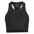 Sporttop für Frauen Adidas Studio Wrapeed Rib Schwarz