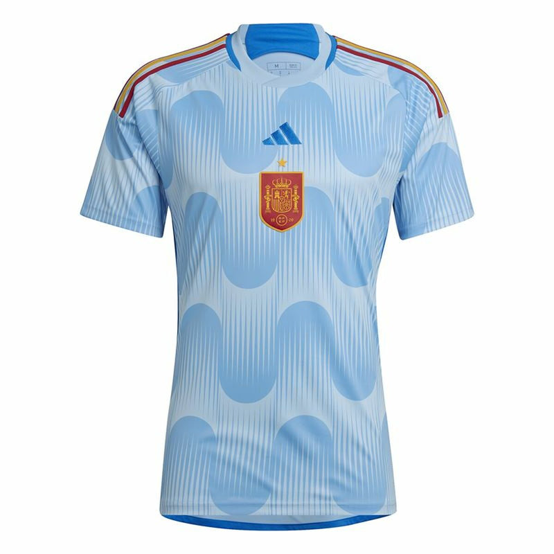 Kurzärmiges Fußball T-Shirt für Männer Adidas 2ª Equipación España 22 Hellblau