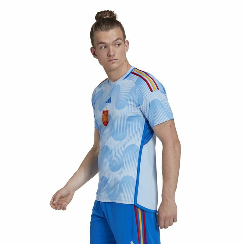 Kurzärmiges Fußball T-Shirt für Männer Adidas 2ª Equipación España 22 Hellblau