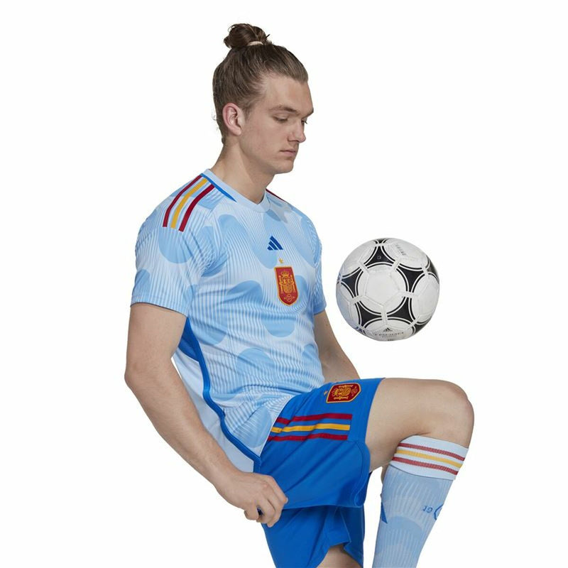 Kurzärmiges Fußball T-Shirt für Männer Adidas 2ª Equipación España 22 Hellblau