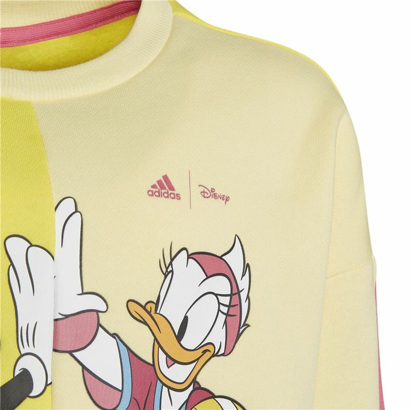 Sweatshirt ohne Kapuze für Mädchen Adidas Disney Daisy Duck Gelb