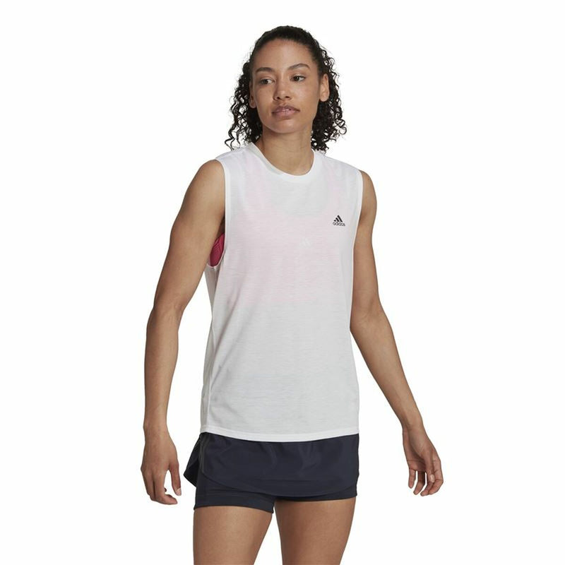 Ärmelloses Damen-T-Shirt Adidas Muscle Run Icons Weiß