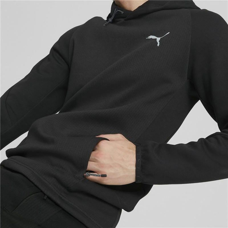 Herren Sweater mit Kapuze Puma Evostripe Schwarz