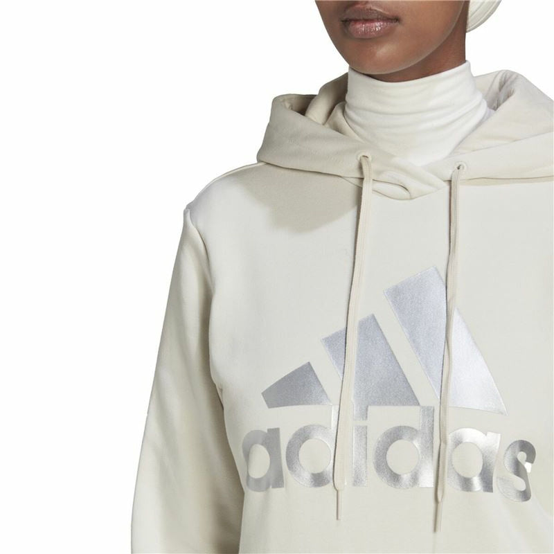 Damen Sweater mit Kapuze Adidas Essentials Logo Fleece Weiß