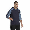 Herren Sweater mit Kapuze Adidas Mélange French Terry Dunkelblau