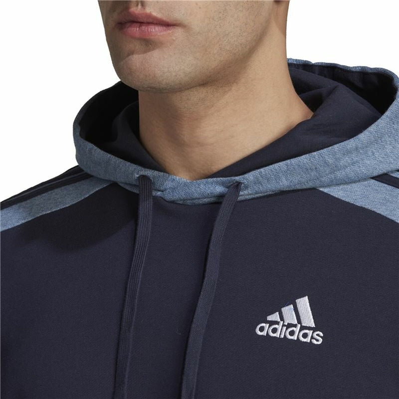 Herren Sweater mit Kapuze Adidas Mélange French Terry Dunkelblau