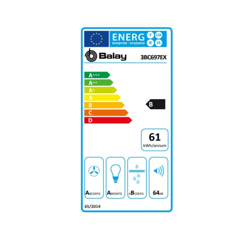 Konventioneller Rauchfang Balay 3BC697EX 90 cm 750 m3/h 64 dB 255W