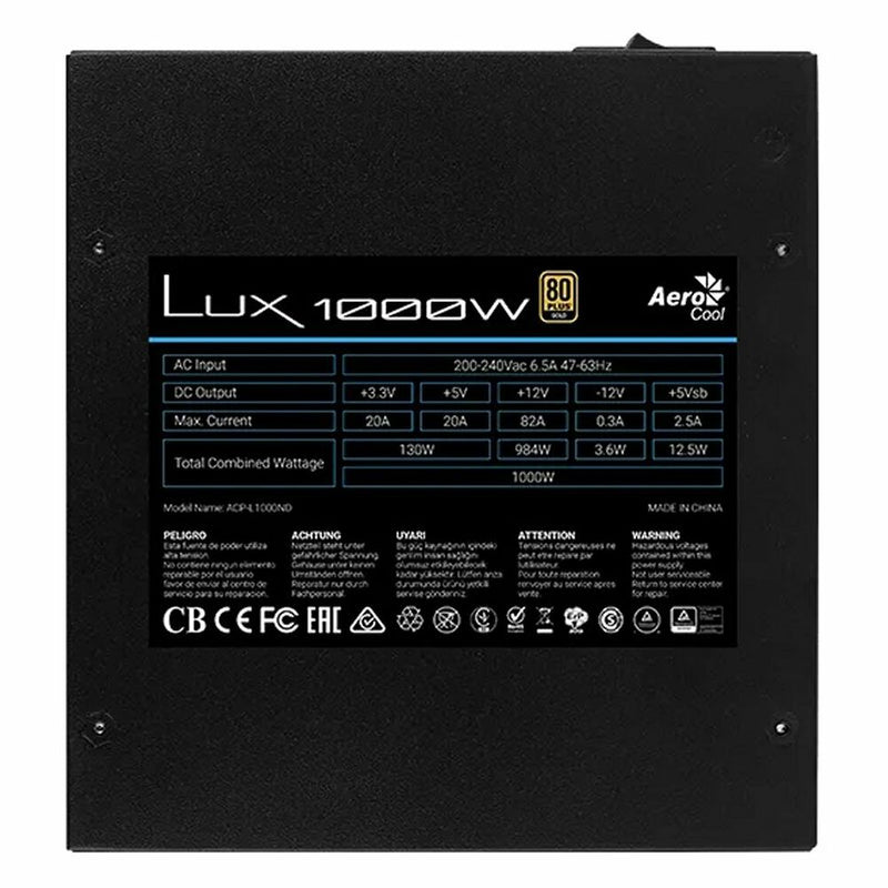 Stromquelle Aerocool LUX 1000W ATX Ø 12 cm Ja