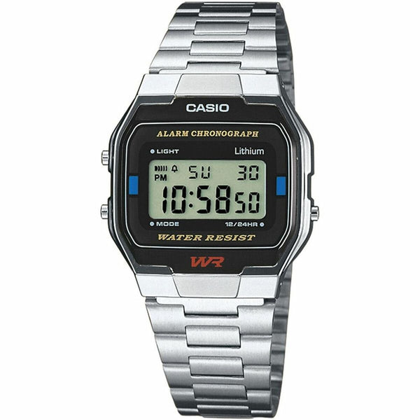 Unisex-Uhr Casio A163WA-1QES Edelstahl Digital