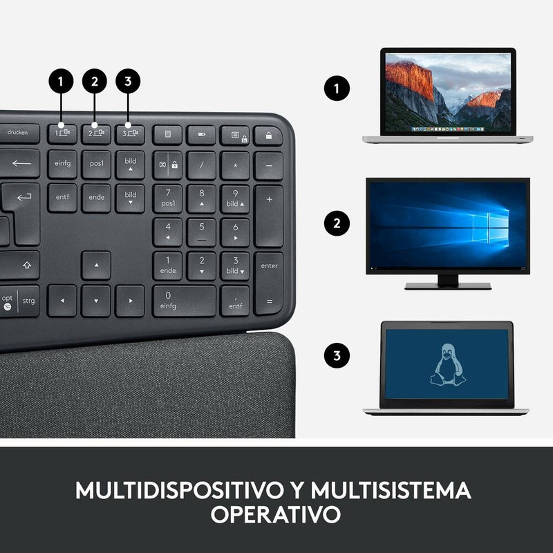 Drahtlose Tastatur Logitech ERGO K860 Schwarz