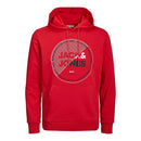 Herren Sweater mit Kapuze Jack & Jones JJRALF HOOD 12222897 Rot