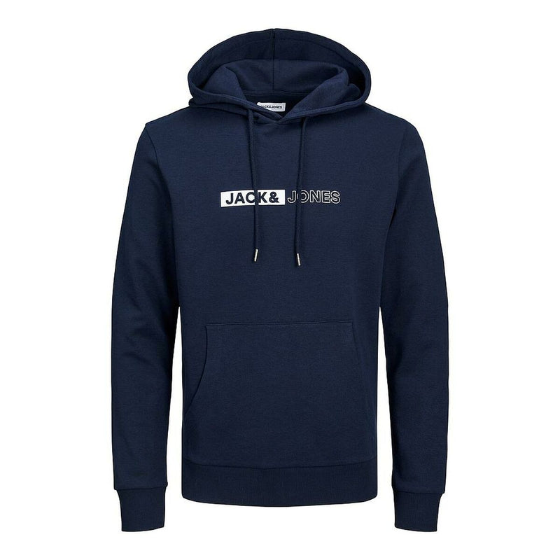 Herren Sweater mit Kapuze Jack & Jones  JJNEO SWEAT HOOD 12223701 Marineblau