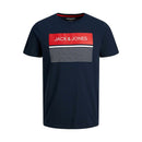 Kurzarm-T-Shirt  JJTRAVIS TEE SS CREW NECK  Jack & Jones  12224231  Marineblau