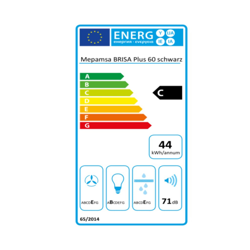 Konventioneller Rauchfang Mepamsa BRISA PLUS 180 m³/h 60 cm 55W C Schwarz