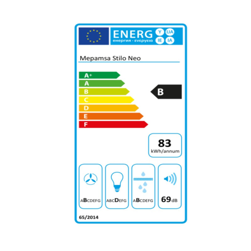 Konventioneller Rauchfang Mepamsa Stilo Neo 90 cm 700 m³/h 53 dB B Edelstahl