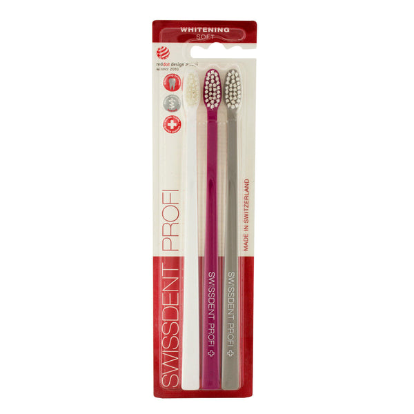 Zahnaufhellungsbürste Swissdent Soft Family Grau Rosa Weiß